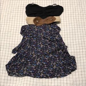 Deb strapless belted a-line